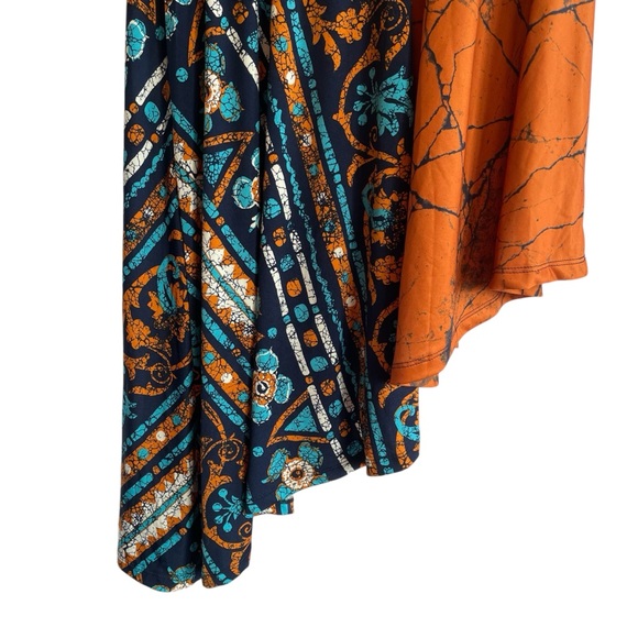 Ashley Stewart Angled Hem Dress Women 18/20 Elastic Waist Boho Cottagecore Chic - Picture 3 of 9